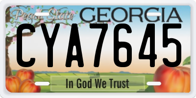 GA license plate CYA7645