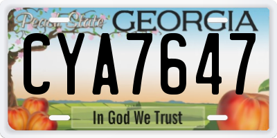 GA license plate CYA7647