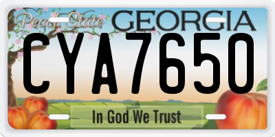 GA license plate CYA7650