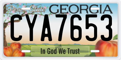 GA license plate CYA7653