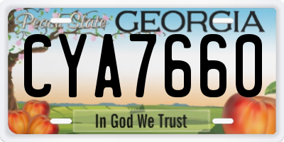 GA license plate CYA7660