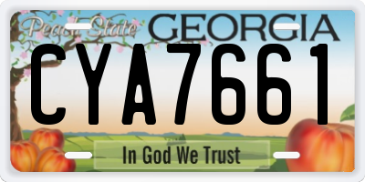 GA license plate CYA7661