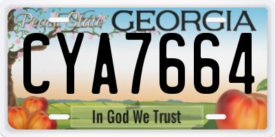 GA license plate CYA7664