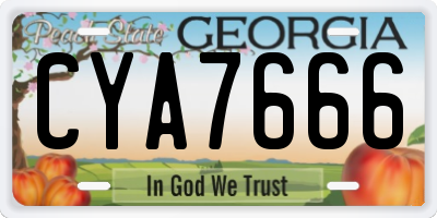 GA license plate CYA7666