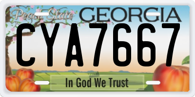 GA license plate CYA7667