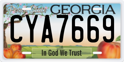 GA license plate CYA7669