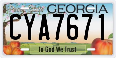 GA license plate CYA7671