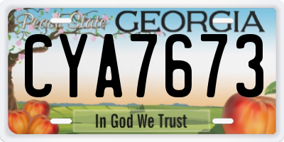 GA license plate CYA7673