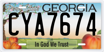 GA license plate CYA7674