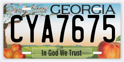 GA license plate CYA7675