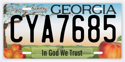 GA license plate CYA7685