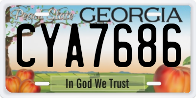 GA license plate CYA7686