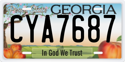 GA license plate CYA7687