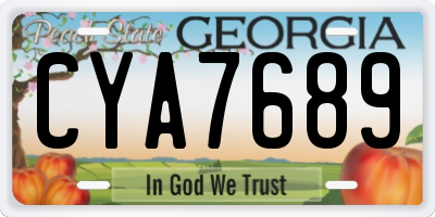 GA license plate CYA7689