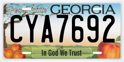 GA license plate CYA7692