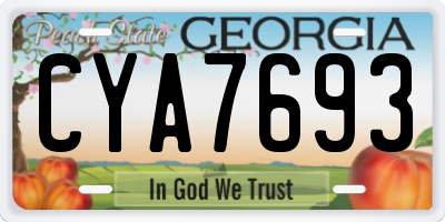 GA license plate CYA7693