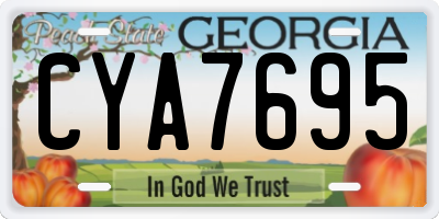 GA license plate CYA7695