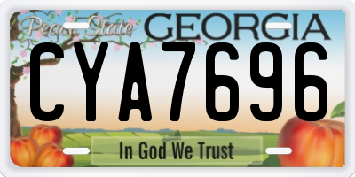 GA license plate CYA7696