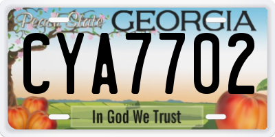 GA license plate CYA7702