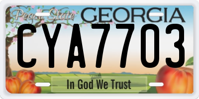 GA license plate CYA7703