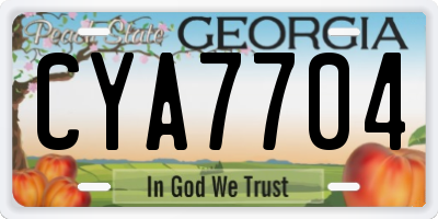 GA license plate CYA7704