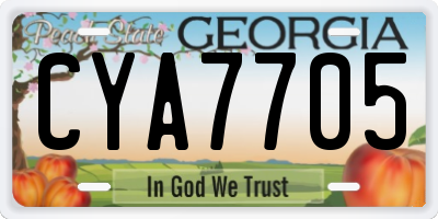 GA license plate CYA7705