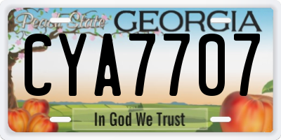 GA license plate CYA7707
