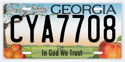 GA license plate CYA7708