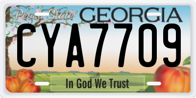 GA license plate CYA7709