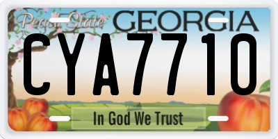 GA license plate CYA7710