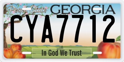 GA license plate CYA7712