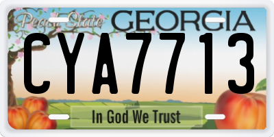 GA license plate CYA7713