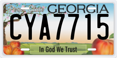 GA license plate CYA7715