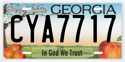 GA license plate CYA7717