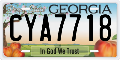 GA license plate CYA7718