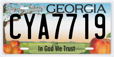 GA license plate CYA7719