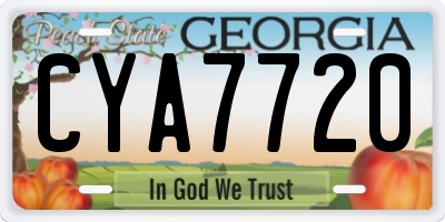 GA license plate CYA7720