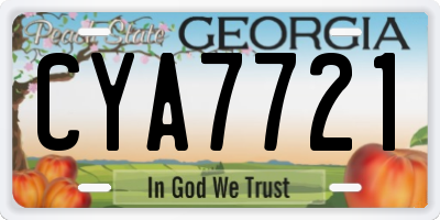 GA license plate CYA7721