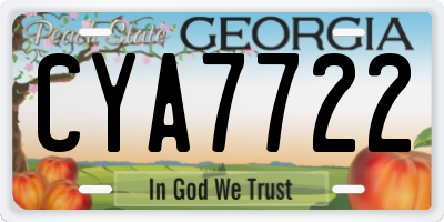 GA license plate CYA7722
