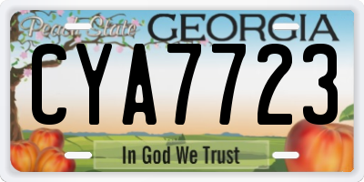 GA license plate CYA7723