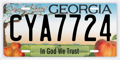 GA license plate CYA7724