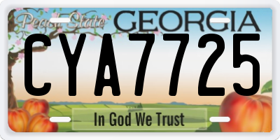 GA license plate CYA7725