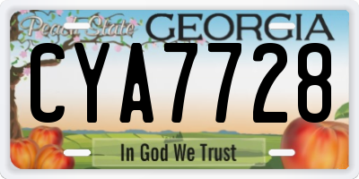 GA license plate CYA7728