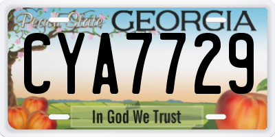 GA license plate CYA7729