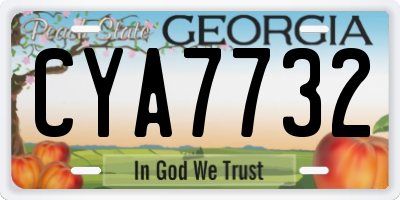 GA license plate CYA7732