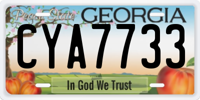 GA license plate CYA7733