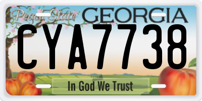 GA license plate CYA7738