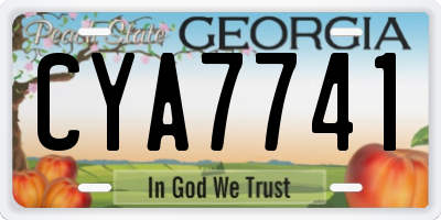 GA license plate CYA7741