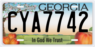 GA license plate CYA7742
