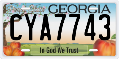 GA license plate CYA7743